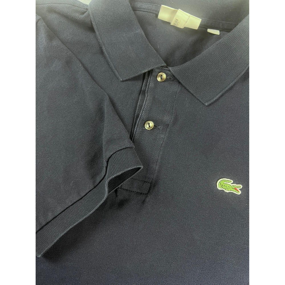 Lacoste Mens Classic Fit Navy Blue Pique Cotton Polo Shirt US XXL FR 7 Logo